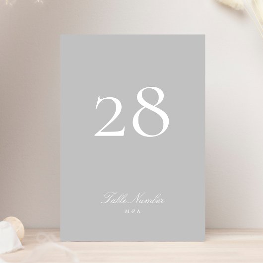 ライトグレクラシックーエレガントの書道結婚の テーブルナンバー