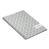 ライトグレパーソナライズされたークローバーパターン ノートブック (右側)