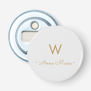 ライトグレモダンー金ゴールドスクリプトモノグラム 栓抜き