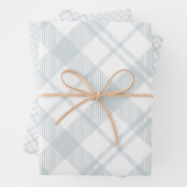 ライトグレーおよびホワイトプレイドラッピング紙シート ラッピングペーパーシート (インサイチュ)