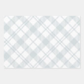 ライトグレーおよびホワイトプレイドラッピング紙シート ラッピングペーパーシート (正面)