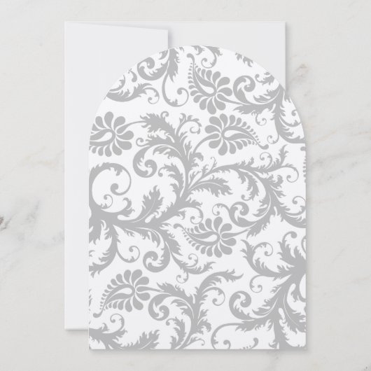 ライトグレーとイエローダマスクウェディング招待状 招待状 (裏面)