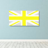 ライトグレーとイエローユニオンジャック キャンバスプリント (インサイチュ (ウッドフロア))