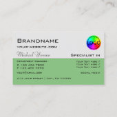 ライトグレーとグリーンシックとロゴプロフェッショナル 名刺 (裏面)