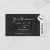 ライトグレーとダークグレーのシックカラフルなストライプロゴを追加 名刺 (裏面)