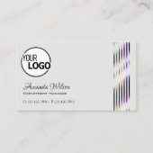 ライトグレーとダークグレーのシックカラフルなストライプロゴを追加 名刺 (正面)