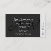 ライトグレーとダークグレーシックカラフルストライプモノグラム 名刺 (裏面)