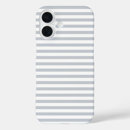 ライトグレーとホワイトのかわいい横ストライプ Case-Mate iPhoneケース (裏面)