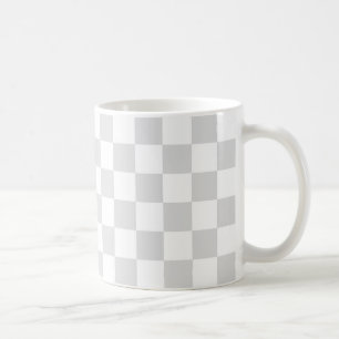ライトグレーとホワイトの市松模様 コーヒーマグカップ
