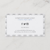 ライトグレーとホワイトアートデコパターン 名刺 (裏面)