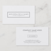 ライトグレーとホワイトジオメトモダンリのシンプルデザイン 名刺 (正面/裏面)