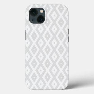 ライトグレーとホワイトダイヤモンドパターンケースメイトiPh iPhone 13ケース