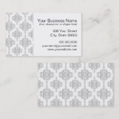 ライトグレーとホワイトヴィンテージダマスク 名刺 (正面/裏面)