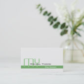 ライトグレーと緑とモノグラムプロフェッショナル 名刺 (スタンド正面)