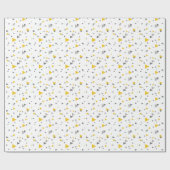 ライトグレーと黄色の三角形のジオメトリパターン ラッピングペーパー (フラット)