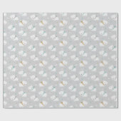 ライトグレーにスカーフが付いた可愛いホッキョクグマ ラッピングペーパー (フラット)