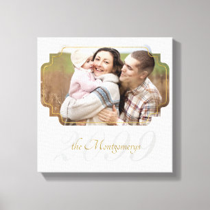 ライトグレーのインストール済みファミリー名SQUARE写真 キャンバスプリント