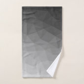 ライトグレーのグラデーションジオメトリメッシュパターン バスタオルセット (ハンドタオル)