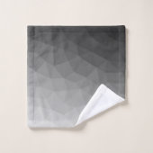 ライトグレーのグラデーションジオメトリメッシュパターン バスタオルセット (ウォッシュタオル)