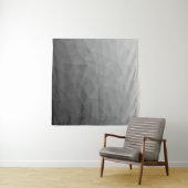 ライトグレーのグラデーション幾何学的なメッシュパターン タペストリー (インサイチュ(横))