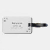 ライトグレーのシルバーインフィニティシンボル ラゲッジタグ (裏面横)