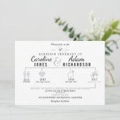 ライトグレーのタイムライン結婚式招待状 プログラム (スタンド正面)