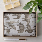 ライトグレーのデカップサファリ動物 薄葉紙 (ギフト)