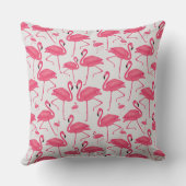 ライトグレーのピンクのフラミンゴの鳥の水色デザイン クッション (裏面)