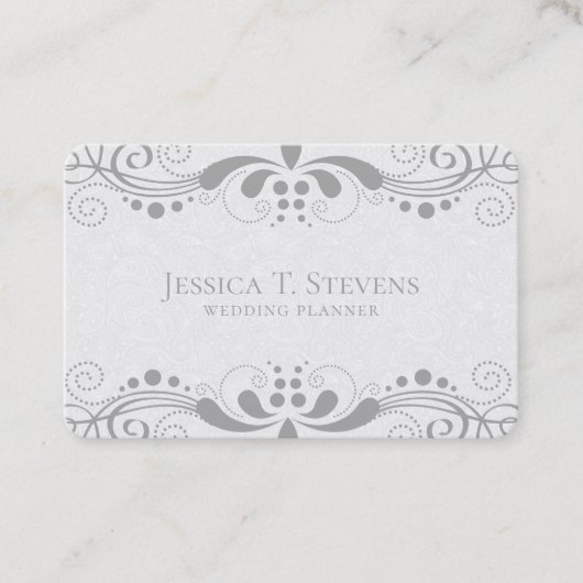 ライトグレーのフローラレー渦巻形のス 名刺 (正面)
