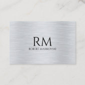 ライトグレーのメタリックテクスチャ 名刺 (正面)