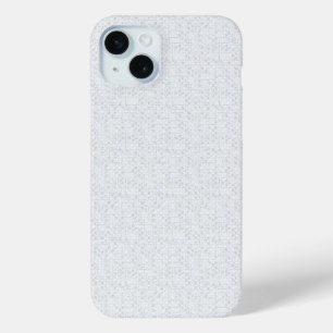 ライトグレーの幾何学フラワーパターン iPhone 15 MINIケース