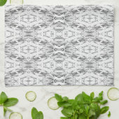 ライトグレーの抽象芸術図形パターン キッチンタオル (折り畳み)