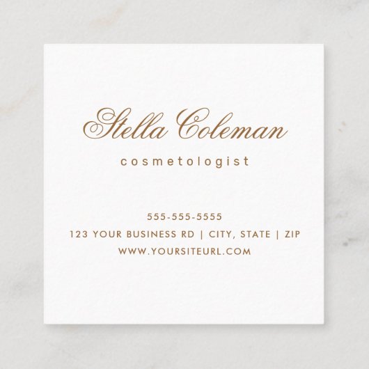 ライトグレーの水カラースパブティック書道 スクエア名刺 (裏面)