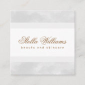 ライトグレーの水カラースパブティック書道 スクエア名刺 (正面)