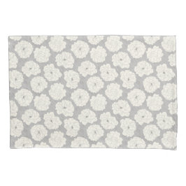 ライトグレーの白いバラ – シームレスなパターン。 枕カバー