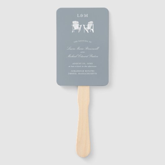 ライトグレーアディロンドック結婚チェア ハンドファン (正面)