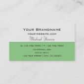 ライトグレーアンドグリーンクラシックシンプルプロフェッショナル 名刺 (裏面)