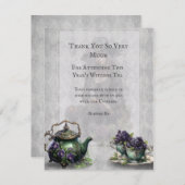 ライトグレーウィッチズティーサンキューカード 出欠カード (正面/裏面)