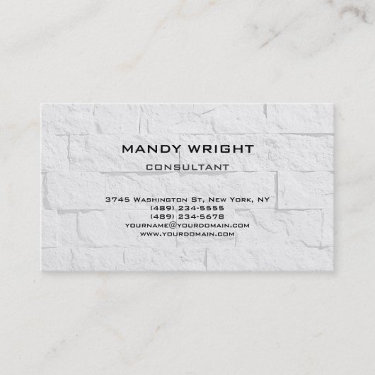 ライトグレーウォールプレーンシンプル魅力的スタイリッシュ 名刺 (正面)