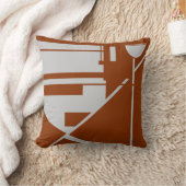 ライトグレーオンブリックラストジオメトリック抽象芸術 クッション (ブランケット)