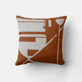 ライトグレーオンブリックラストジオメトリック抽象芸術 クッション (裏面)