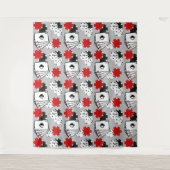 ライトグレーカジノトランプのポーカーラージタペストリー背景 タペストリー (正面)