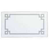 ライトグレーギリシャ鍵縁どキングサイズ 枕カバー (正面右)