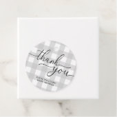 ライトグレーギンガムサンキューバイオンラウンドラベル フェイバータグ (インサイチュ)