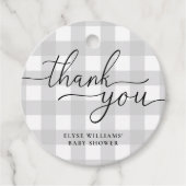 ライトグレーギンガムサンキューバイオンラウンドラベル フェイバータグ (正面)