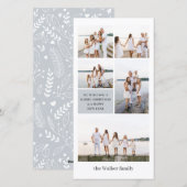 ライトグレーシックモダンニュートラル5枚エレガント写真 シーズンカード (正面/裏面)