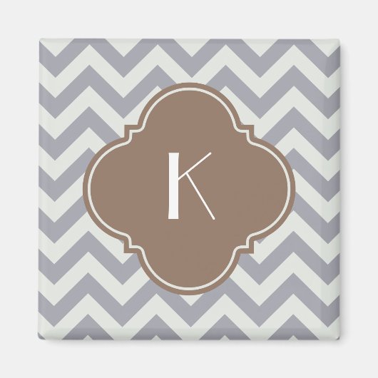 ライトグレージグザグカスタムモノグラム マグネット (正面)