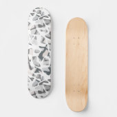 ライトグレースポット抽象芸術斑点パターン スケートボード (正面)