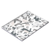 ライトグレースポット抽象芸術斑点パターン ノートブック (左側)