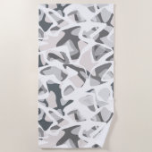 ライトグレースポット抽象芸術斑点パターン ビーチタオル (正面)